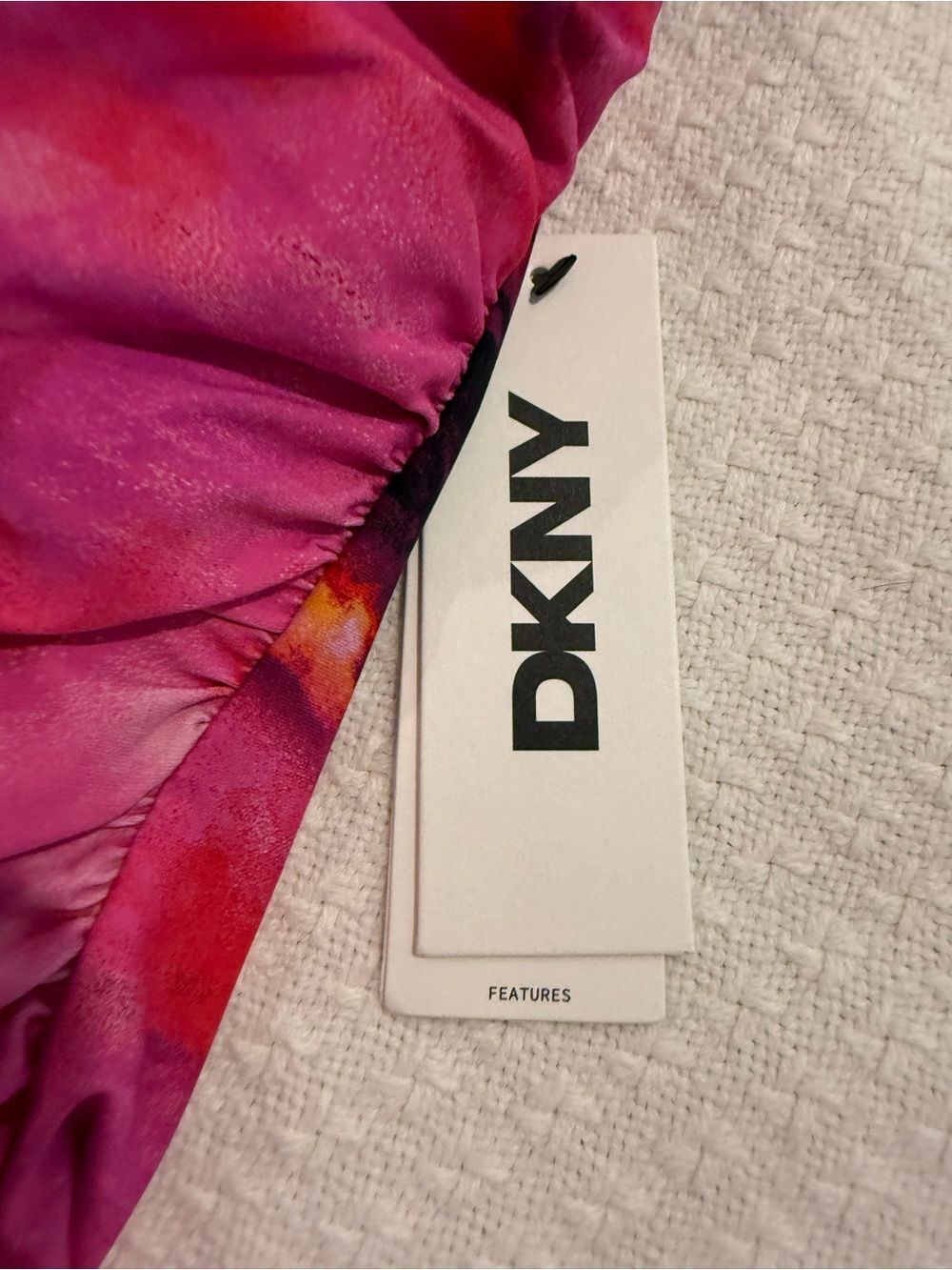 DKNY Boho Pink mixed Halter One-Piece Swimsuit - Picture 3 of 8